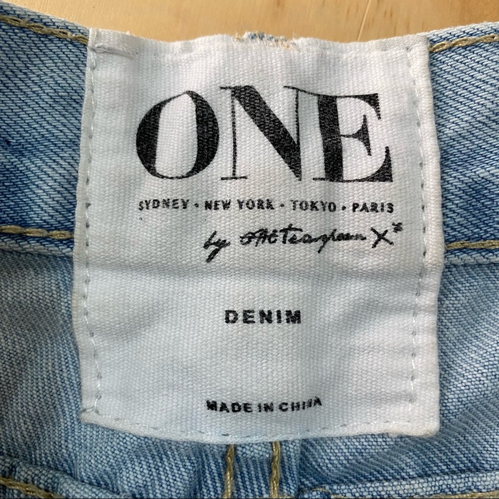 One Teaspoon Awesome Baggies Relaxed Distressed Tapered Rolled Jeans Size 27 - Picture 8 of 9